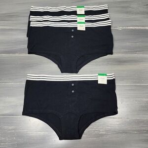 Jenni Intimates Boyshort Panties Underwear Black‎ Large 4 Pair